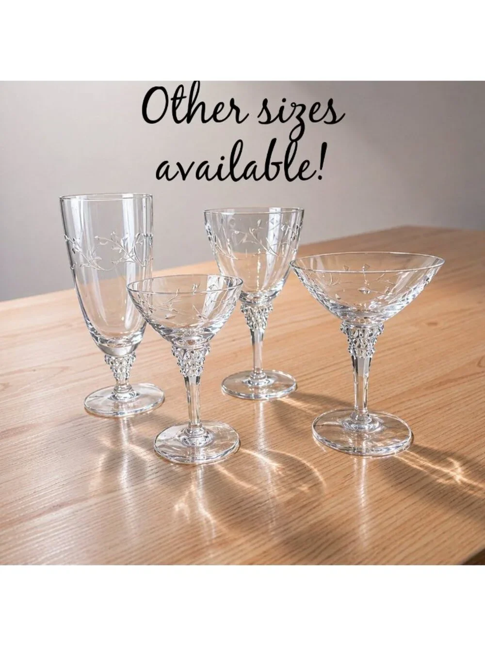 4 Etched Stemware Tiffin Rose Marie Wine Nearly 7 inch Mid Century Stemware | El - Picture 2 of 8